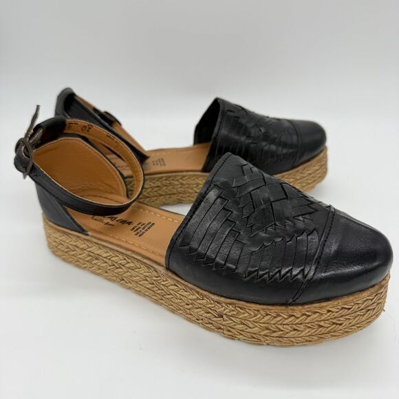 Macarena Collection Women's Black Tan Espadrilles Platform Sandals Shoes Size 7 - Picture 6 of 12